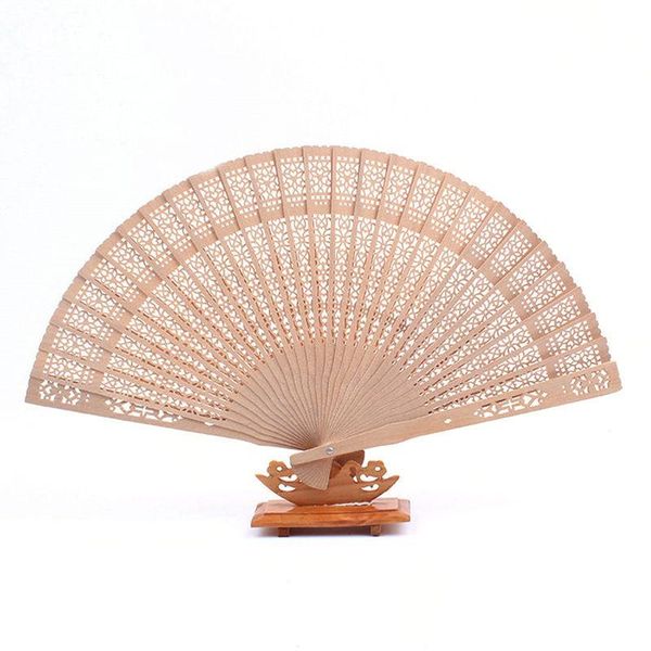 

summer folding bamboo original wooden carved hand fan wedding bridal party supplies 20cn favor