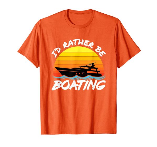 

Retro Yacht Boat Yachting - I'd Rather Be Boating T-Shirt, White;black
