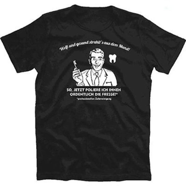 

white and wellness strahlts from the mouth - dentist t-shirt s-xxxl, White;black
