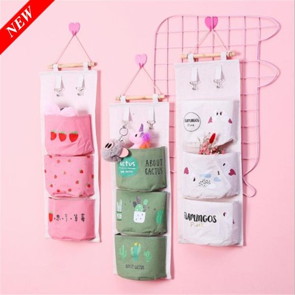 

cute bedroom storage bag home wall hanging sorting debris boxes & bins