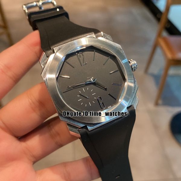 

octo finissimo miyota automatic mens watch 102028 bgo40bplxt 103297 41mm black dial steel case gents sport watches rubber strap 9 colors, Slivery;brown
