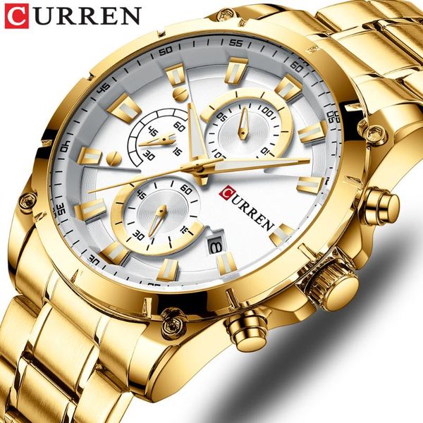 

wristwatches curren men watch fashion business quartz chronograph luxury sports waterproof wristwatch relogio masculino, Slivery;brown