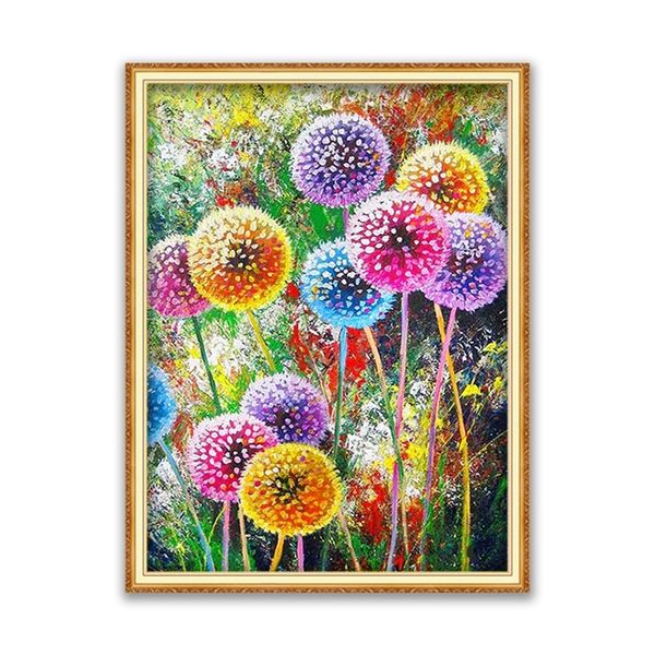 

flower diy cross stitch embroidery 11ct kits craft needlework set printed canvas cotton thread home decoration wholesale
