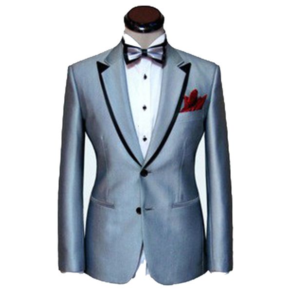 

men's suits & blazers custom made men suit,silver mens wedding for men,black double collar tuxedos fashion design 2021 groom tuxedo, White;black