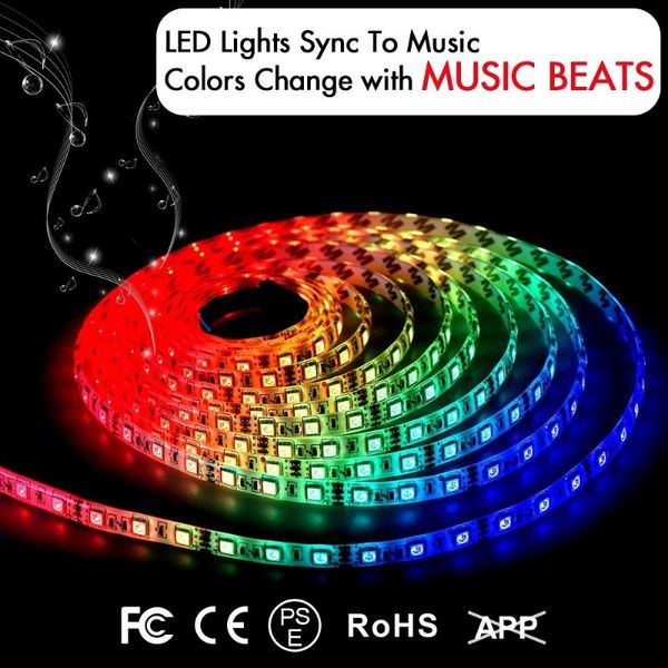 

strip lights sync to music 2m 60 lamp smd waterproof flexible lamps ir controller screen tv night light strips led