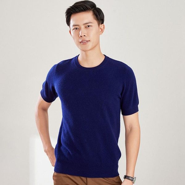 

men's vests spring and autumn pure wool short-sleeve round neck pullover sweater color business casual all-match bottoming tide, Black;white