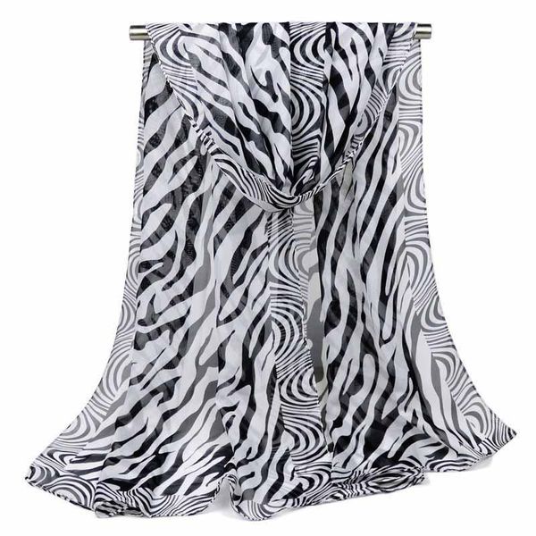 

zebra print chiffon scarf wrap shawl spring summer chalinas para mujer 160cm*50cm scarves women animal sale items, Blue;gray