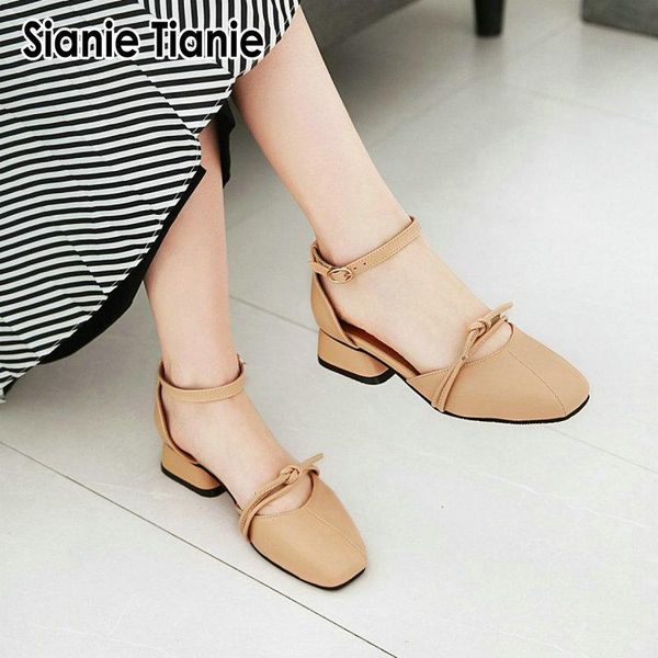 

dress shoes sianie tianie summer women gladiator buckle strap cover heel fashion chunky ladies sandals for woman ankle footwear, Black