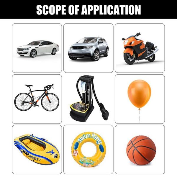 

bike pumps 140psi cycling bicycle pump with gauge portable air inflator foot pedal mtb accessories