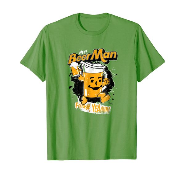 

captain ribman : hey, beer man t-shirt, White;black