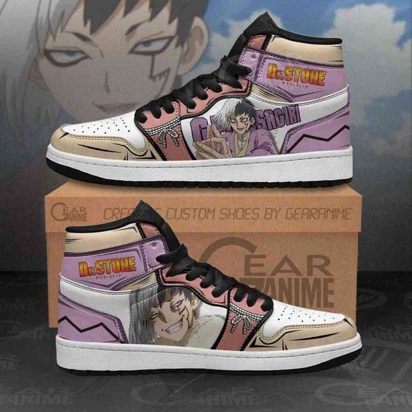 

gen asagiri sneakers . stone custom anime sho, Black