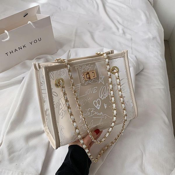 

bag 2021korean version of the trendy shoulder large capacity female fashion net red texture jelly picture mother cross body