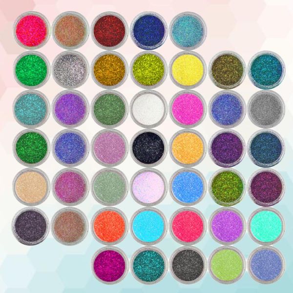 

colors nail glitter powder eyeshadow makeup art pigment dust set (random color), Silver;gold
