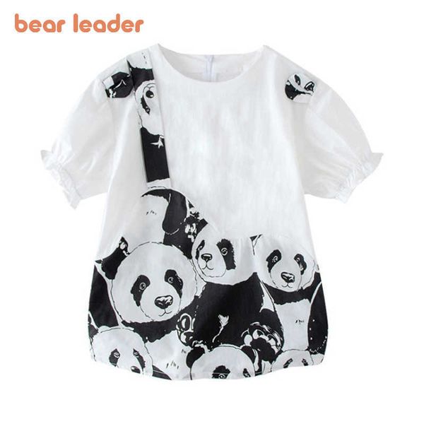 Urso líder mulheres mamãe meninas combinando roupas verão filha cartoon desenhos animados vestidos moda coreano roupas 210708