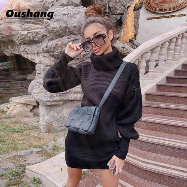 

casual dresses women sweater dress spring autumn warm fashion clothes solid color long lantern sleeve round neck soft mini short s-xl, Black;gray