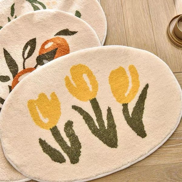

bath mats flower bathroom door absorbent floor mat non-slip toilet carpet household