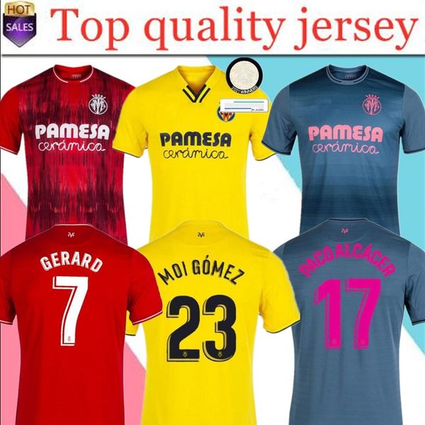 

thailand 21 22 villarreal cf home soccer jerseys gerard paco alcacer chukwueze camiseta dia a.pedraza yeremi blue football uniform, Black;yellow