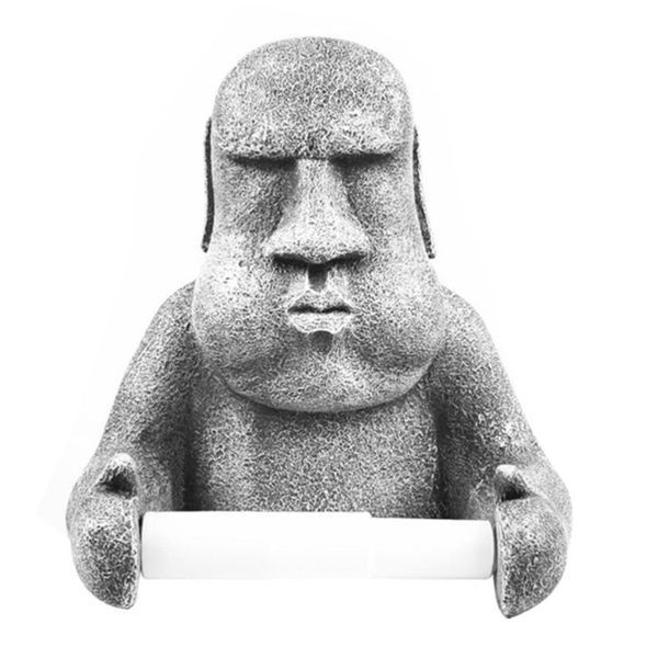 

tissue boxes & napkins 1pc roll paper rack easter island moai design wall mounted