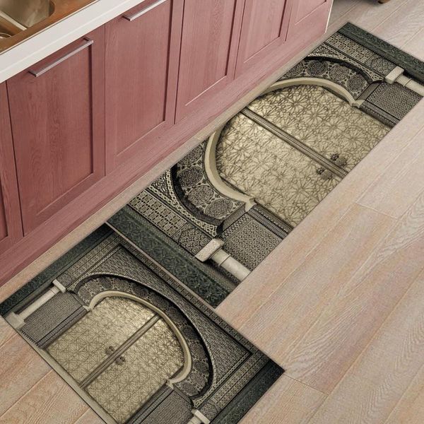 

moroccan vintage door home floor mat kitchen rug anti-slip indoor doormat carpet for living room bathroom carpets