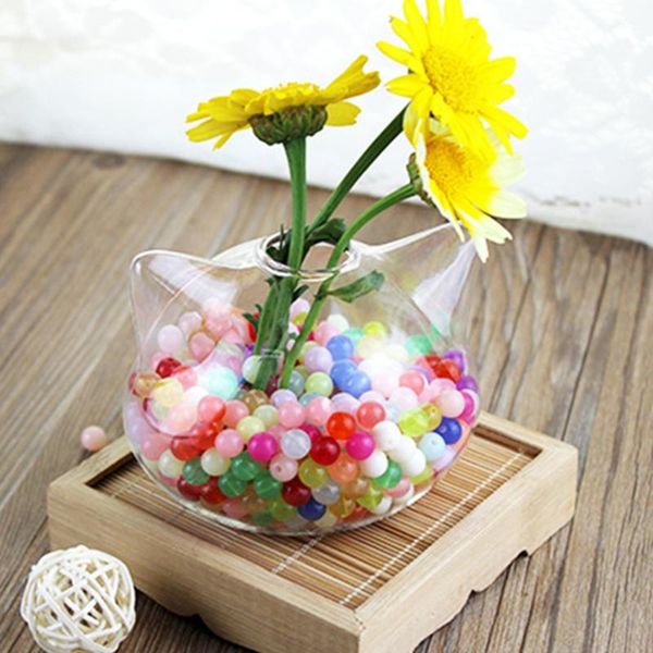 

vases cat shaped glass vase hydroponic plant flower terrarium container pot decor dropship