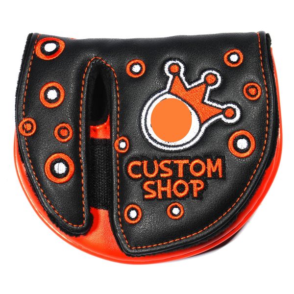 

embroidery pu leather golf club headcover mallet putter covers