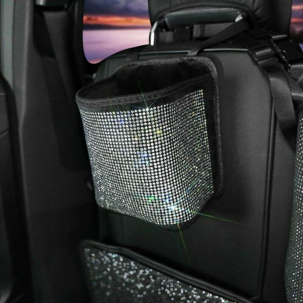 

car organizer accessories storage bag bling rhinestone seat hanging pocket