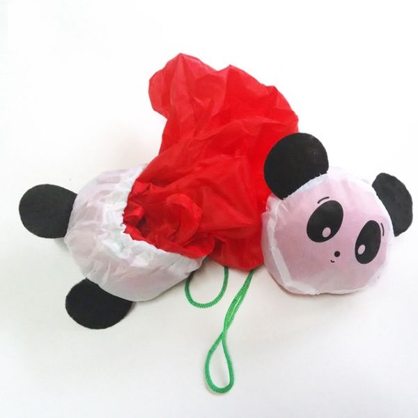 Sacchetti di plastica pieghevoli pieghevoli del sacchetto della spesa piegante di nylon di stile del panda bello e sveglio all'ingrosso
