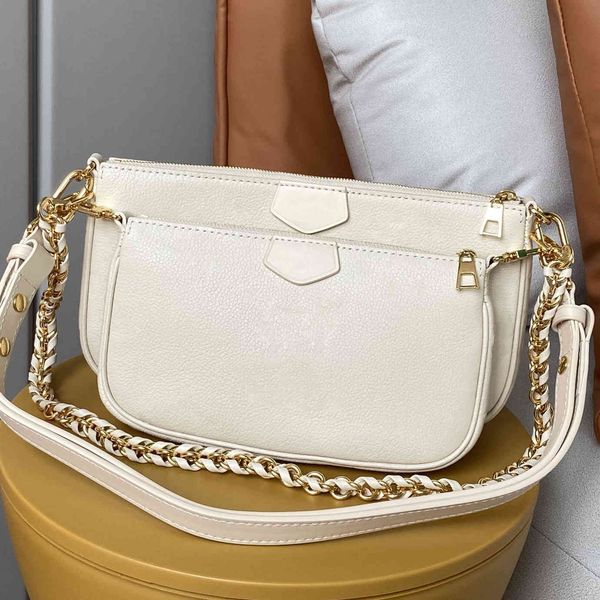 

2pc set shoulder bag multi pochette accessories luxurys bags genuine leather handbag