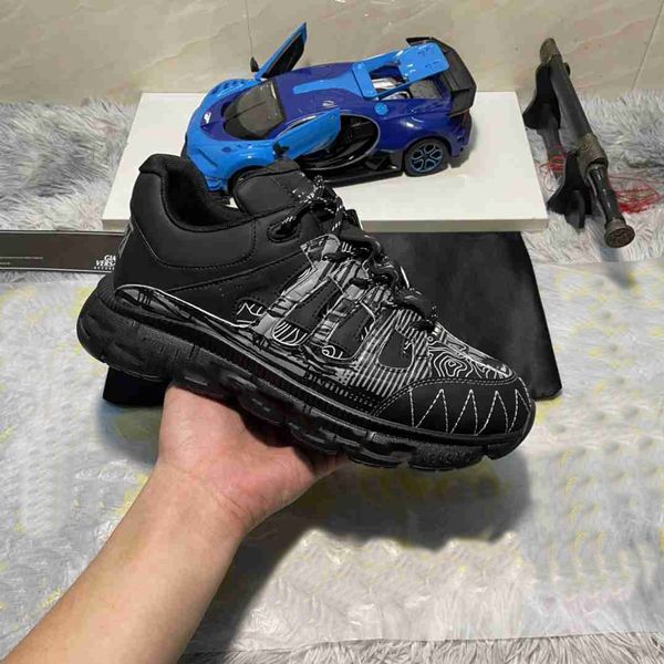 

luxury designer couples casual shoes authentic metal trample lazy dress shoe buckle shoes running mens sports [with box] au1, Black