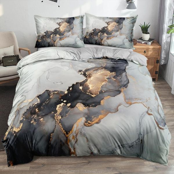 

bedding sets classic 3d marble quilt cover set comforter covers pillowcases duvet linens bed king 200x200 home textiles