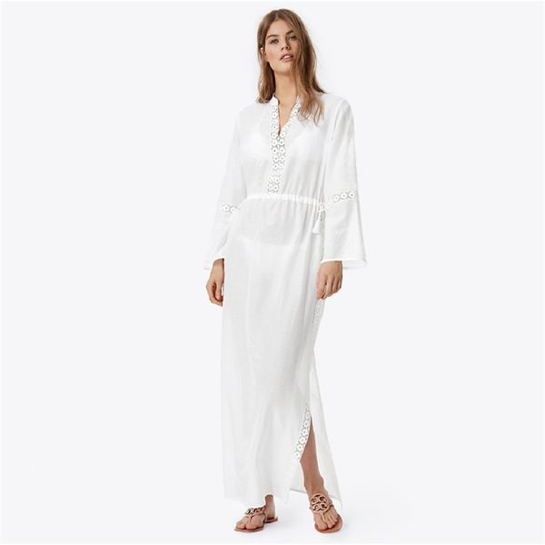 

cotton beach cover up kaftans sarong bathing suit s pareos swimsuit womens swim wear tunic #q598 210420, White;black