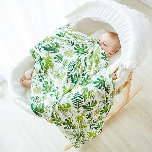 

summer infant cartoon bath towel baby bamboo fiber breathable and comfortable sheet 120*120 blanket born soft swaddling blankets &