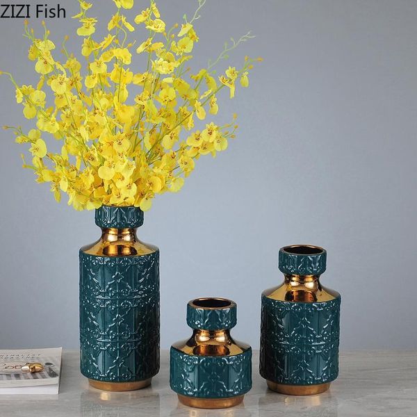 

vases ceramic light luxury vase decoration living room table decorations creative green hydroponics flower home