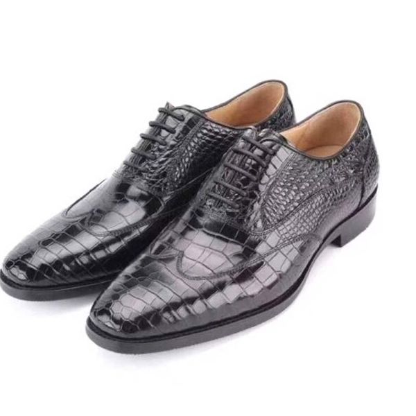 

dress shoes difutouzi high-end men crocodile leather men's business suits, Black