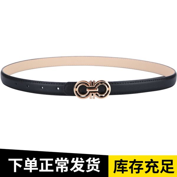 

women's leather belt casual and versatile thin wide korean simple jeans belt, Black;brown