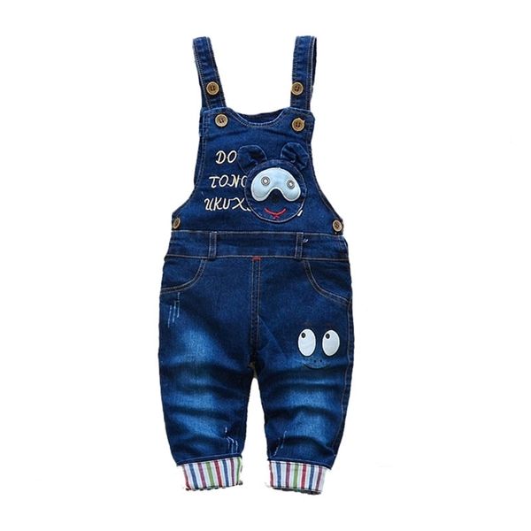 Calças de brim dos macacões de jeans infantil Meninos meninos meninas Calças infantil criança criança bebês calças pequenas crianças 1-3 anos 210317