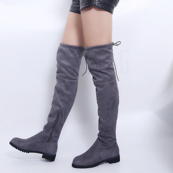 

boots 2021 women winter over the knee long comfort square heels shoes fashionable design warm boot chaussure femme, Black