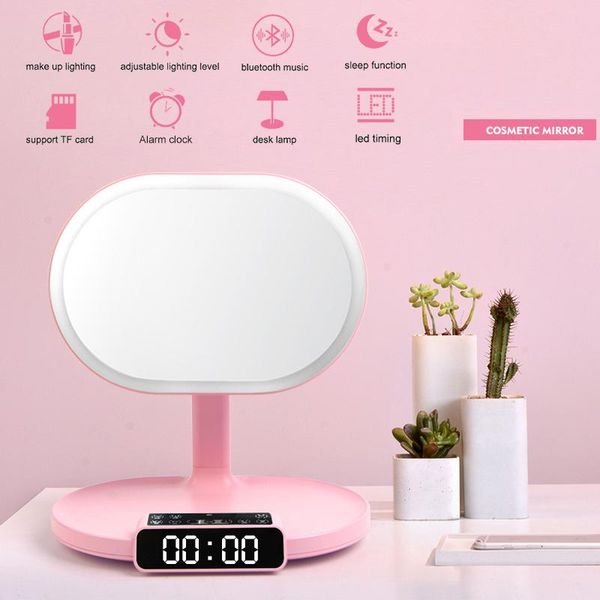 

compact mirrors led makeup mirror with light ladies storage lamp deskvanity cosmetic for bedroom clock lamb