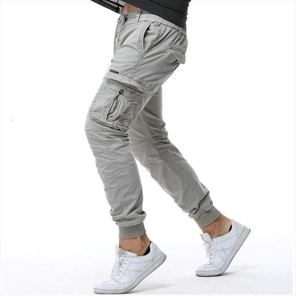 

cotton cargo ankle banded casual women pants slim jogger pantalon hombre, Black