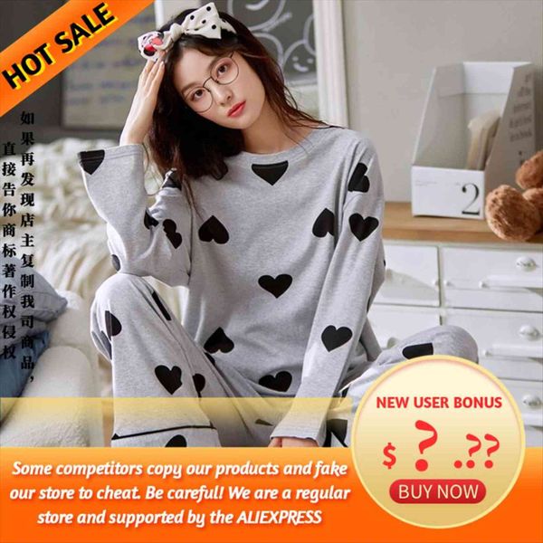 

autumn sleep lounge pajama women sleepwear long sleeved polka dots sets cartoon pyjamas cotton  l xl xxl xxxl, Black;red