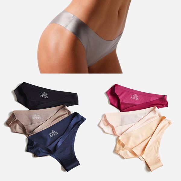 

women's panties seamless women briefs nylon ultra-thin g-string solid color t-back soft thong girls female underpants panty, Black;pink