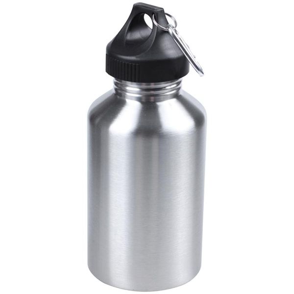 

stainless steel drinking water bottle cycling camping hiking silver