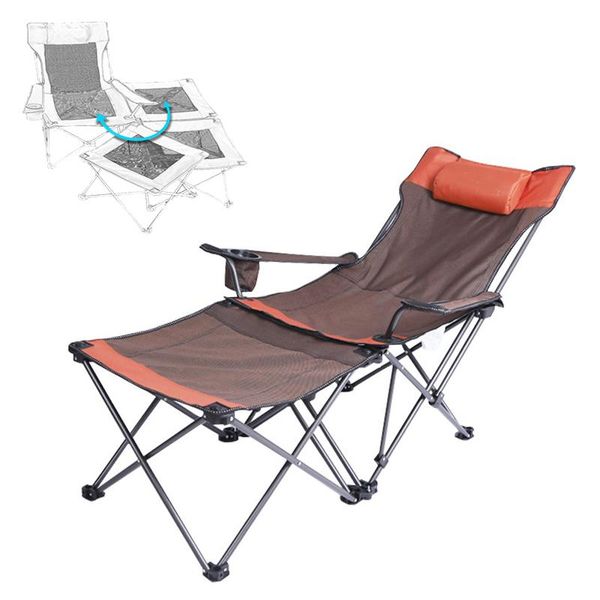

camp furniture outdoor folding deck chair camping sitting and lying dual-use portable lounge leisure beach fishing