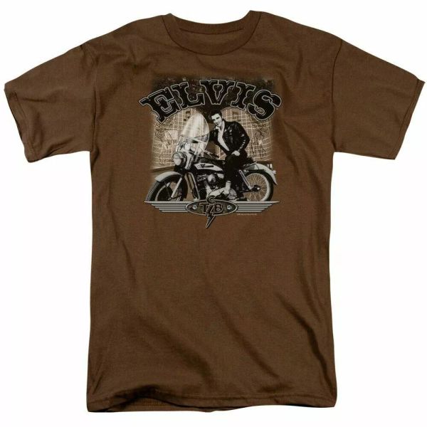 

elvis presley tcb cycle t shirt mens licensed the king tee coffee, White;black