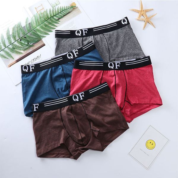 

men's boxers solid color breathable and comfortable men's underwear, Black;white