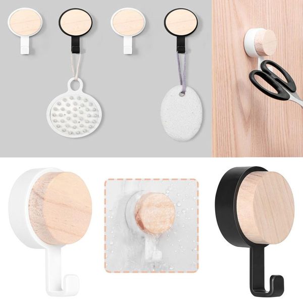 

hooks & rails wooden round head hook household multifunctional nail-hook-sticky