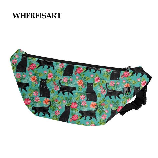

women fanny pack casual floral cat print belt bag handy coin purse phone stylishÂ waist bags for ladies teen waist