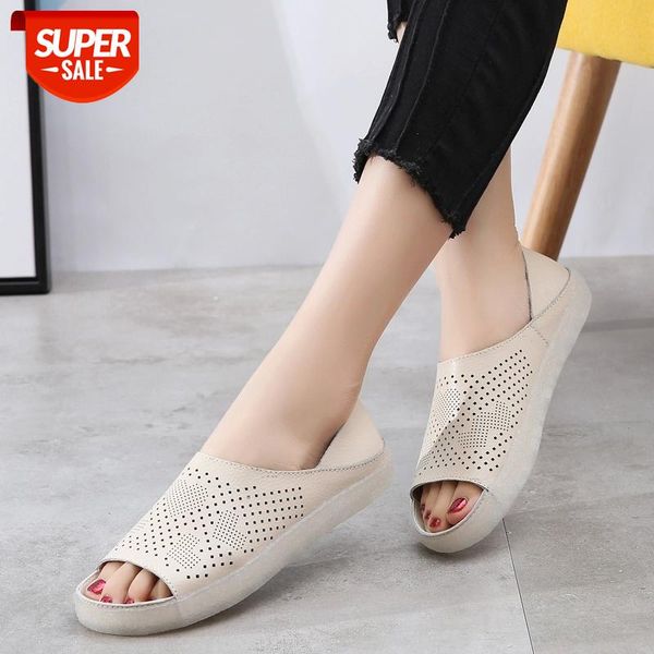 

leather summer moccasins women shoes soft bottom wedges for sandals hollow luxury flats ballet #mn6n