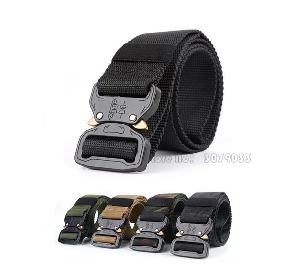 

waist support men's belt army outdoor hunting tactical multi function combat survival metal buckle belts duty equipment for male, Black;gray