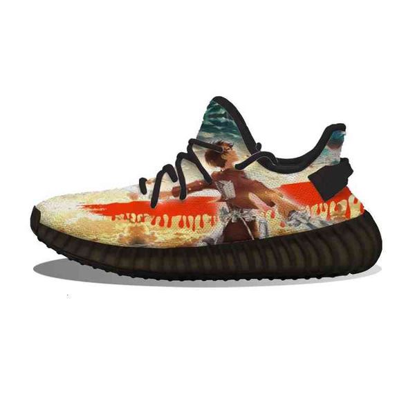 

customizationanime-attack diymanual on titan-eren jaeger running shoes mesh printed mens womens trainers outdoor sports sneakers1, Black;white